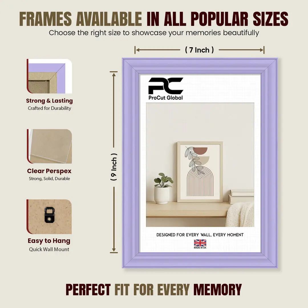 9x7" Classic Purple Picture Frame - Elegant Wall Display For Photos & Artwork thumbnail 4