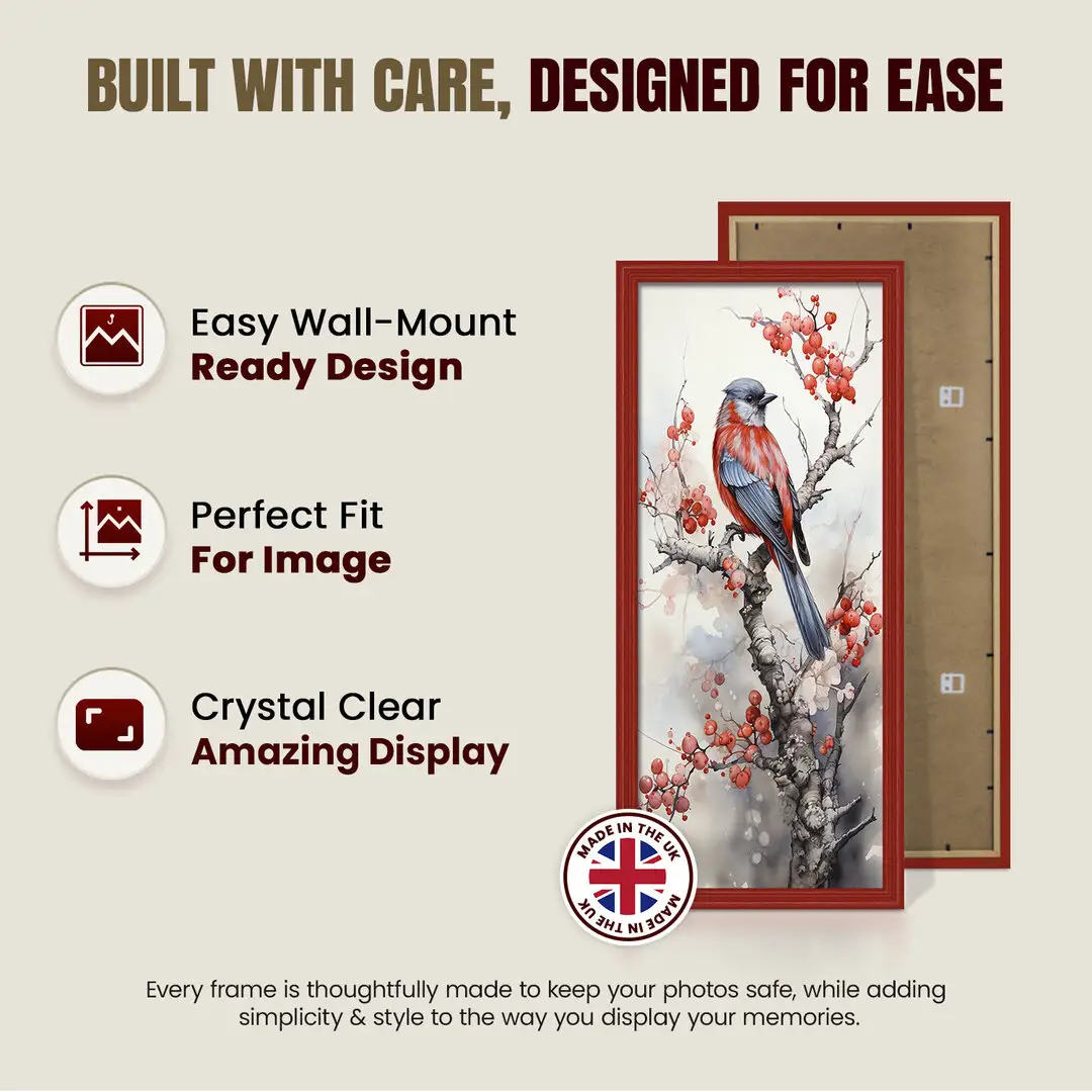 100x50cm Classic Red Picture Frame - Elegant Wall Display For Photos & Artwork thumbnail 7