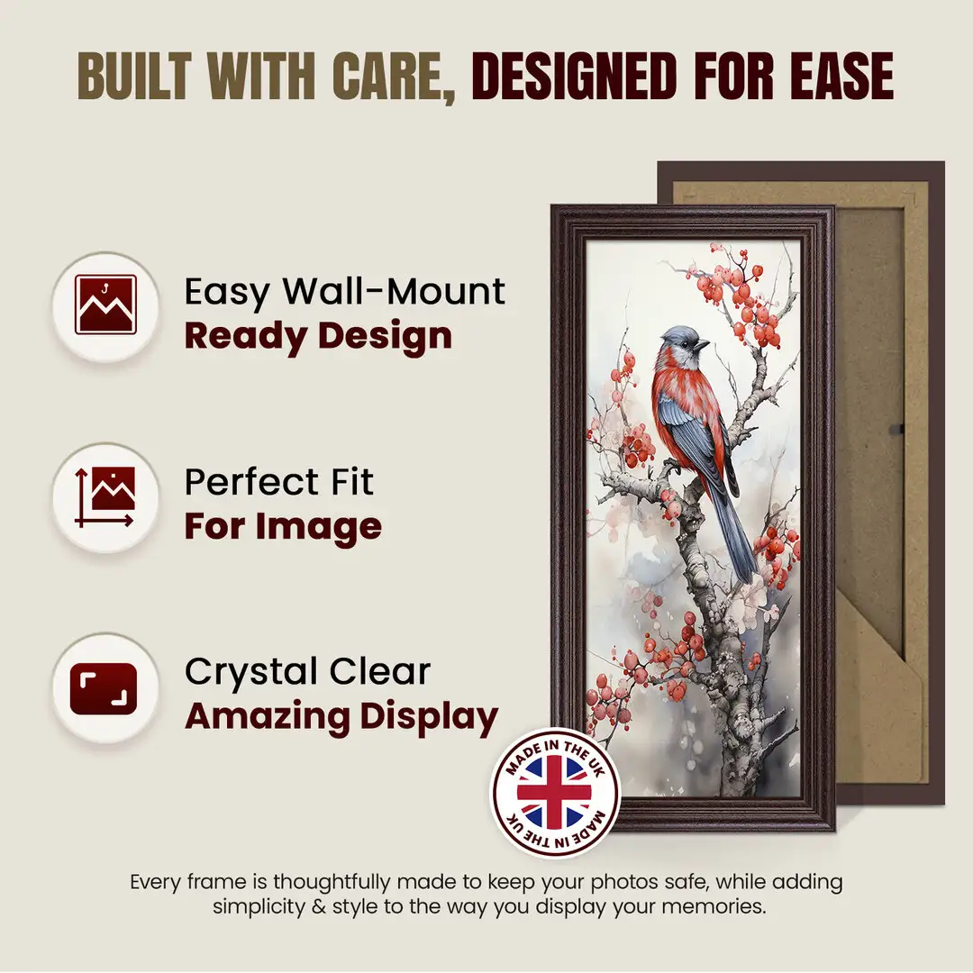 10x4" Classic Rose Wood Picture Frame - Timeless Wall Display For Family Photos & Artwork thumbnail 7