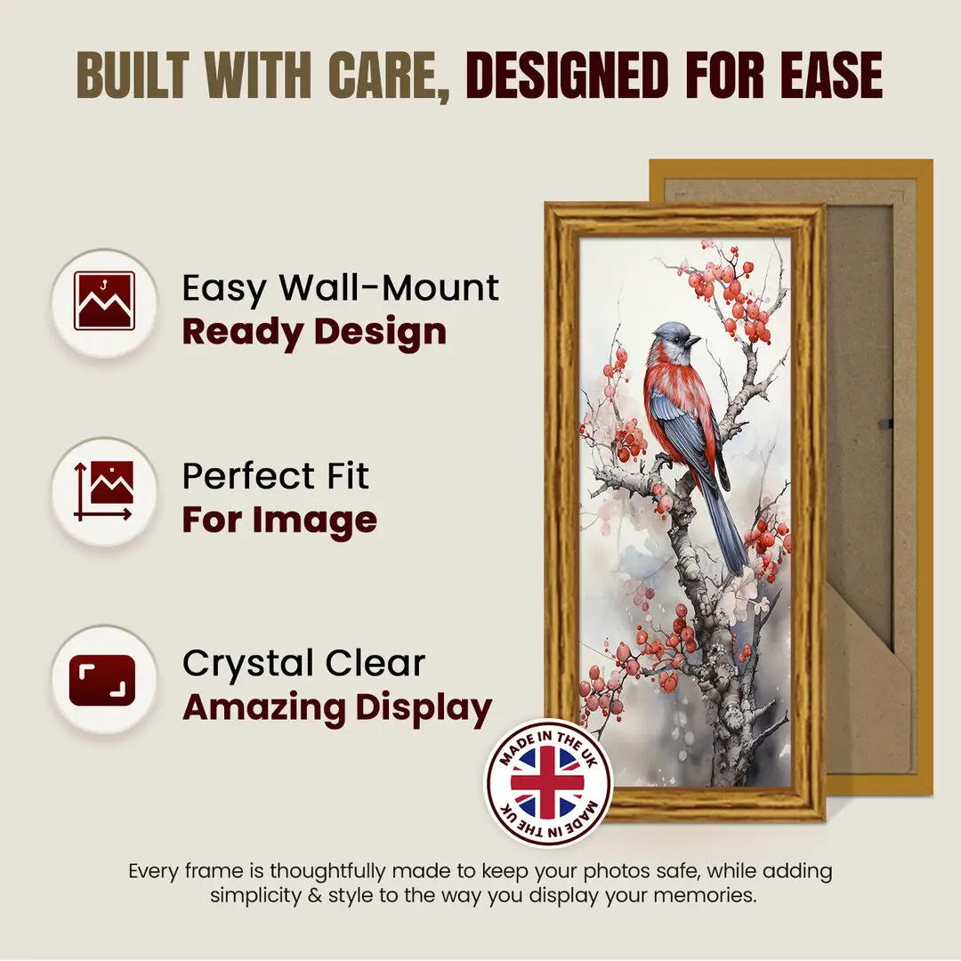 10x5" Classic Oak Picture Frame - Timeless Wall Display For Family Photos & Artwork thumbnail 7