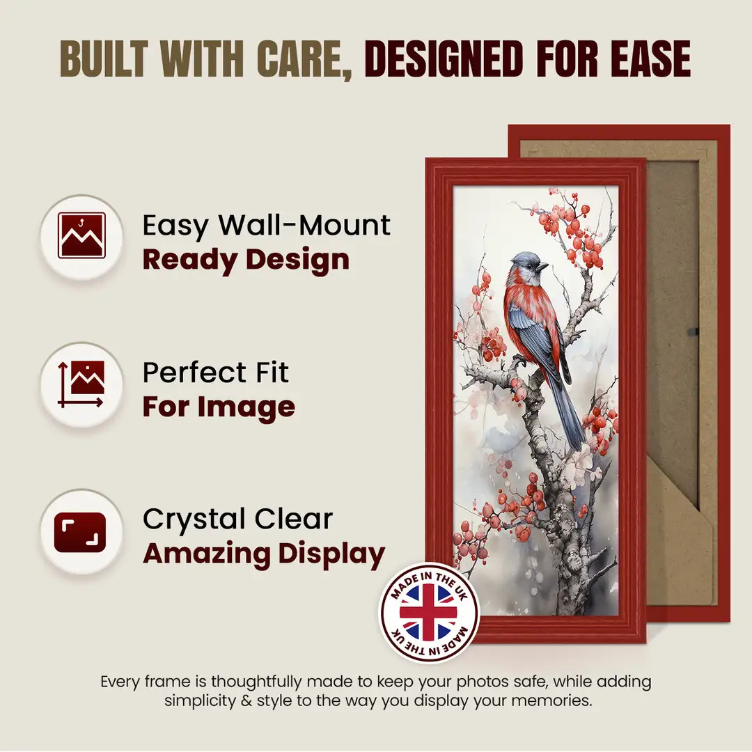 10x5" Classic Red Picture Frame - Elegant Wall Display For Photos & Artwork thumbnail 7