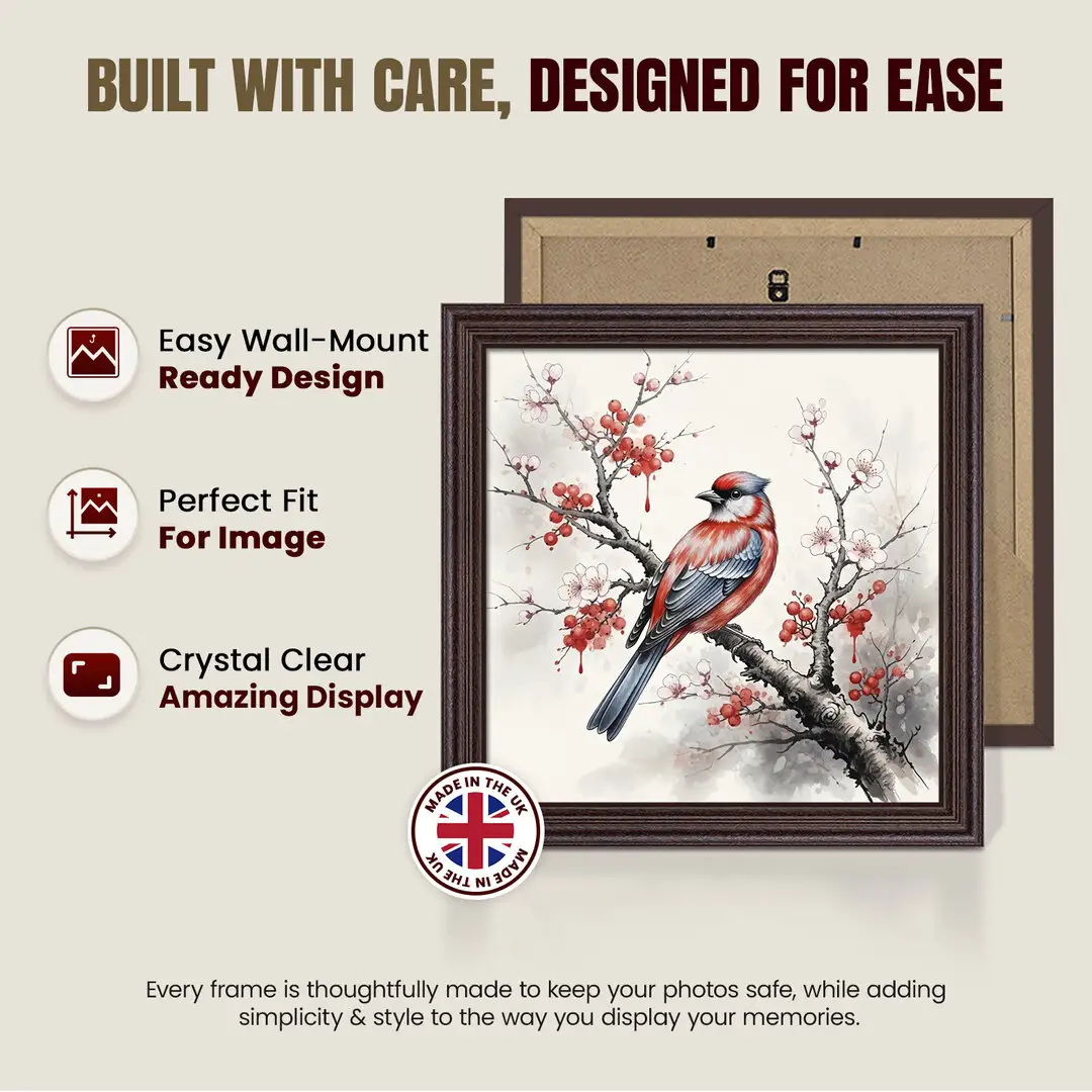 11x11" Classic Rose Wood Picture Frame - Elegant Wall Display For Photos & Artwork thumbnail 7