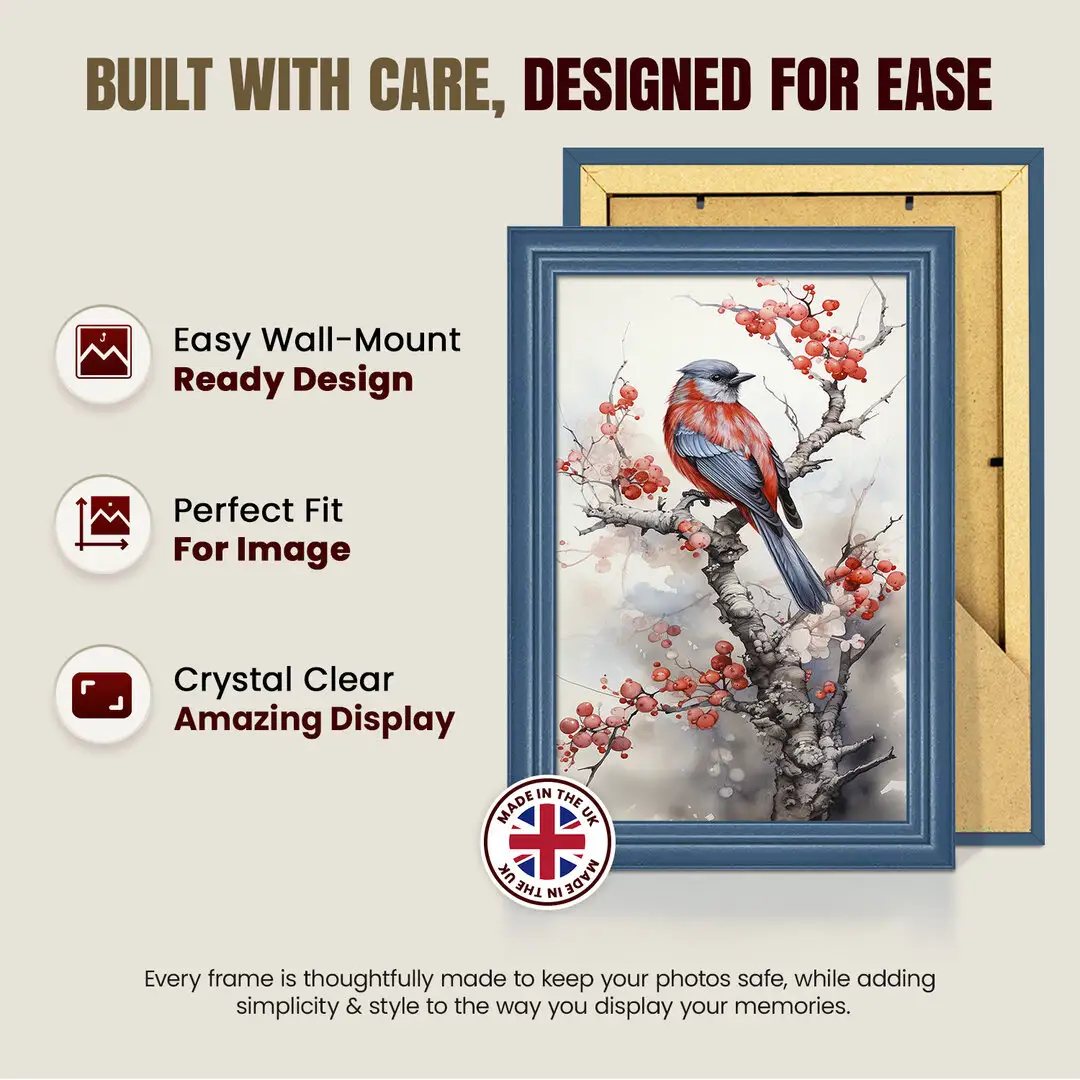 11x8.5" Classic Navy Blue Picture Frame - Elegant Wall Display For Photos & Artwork thumbnail 7