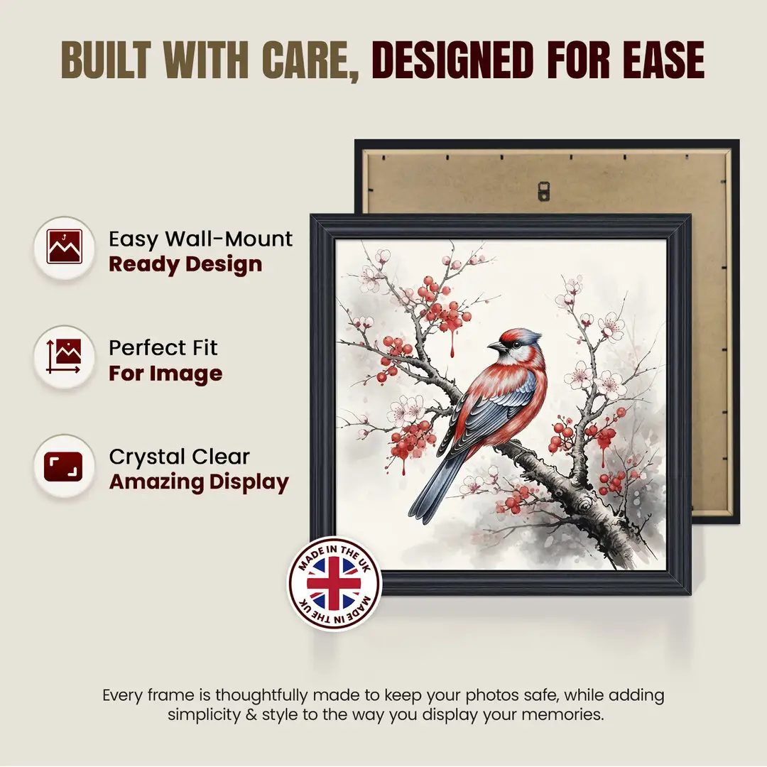 13x13" Classic Black Picture Frame - Elegant Wall Display For Photos & Artwork thumbnail 7