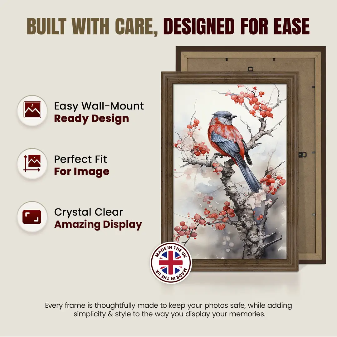 14x11" Classic Walnut Picture Frame - Elegant Wall Display For Photos & Artwork thumbnail 7