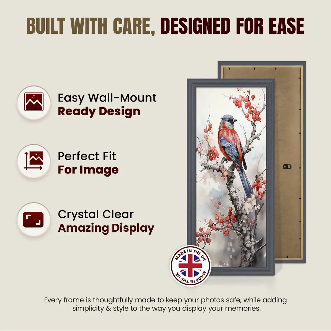 15x5" Classic Dark Grey Picture Frame - Elegant Wall Display For Photos & Artwork thumbnail 7