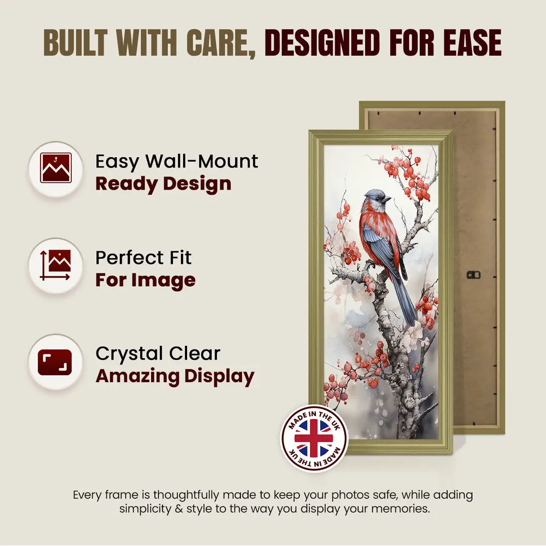15x5" Classic Gold Picture Frame - Elegant Wall Display For Photos & Artwork thumbnail 7