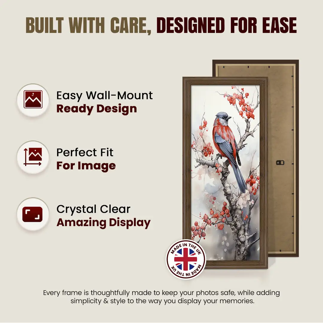 15x5" Classic Walnut Picture Frame - Timeless Wall Display For Family Photos & Artwork thumbnail 7