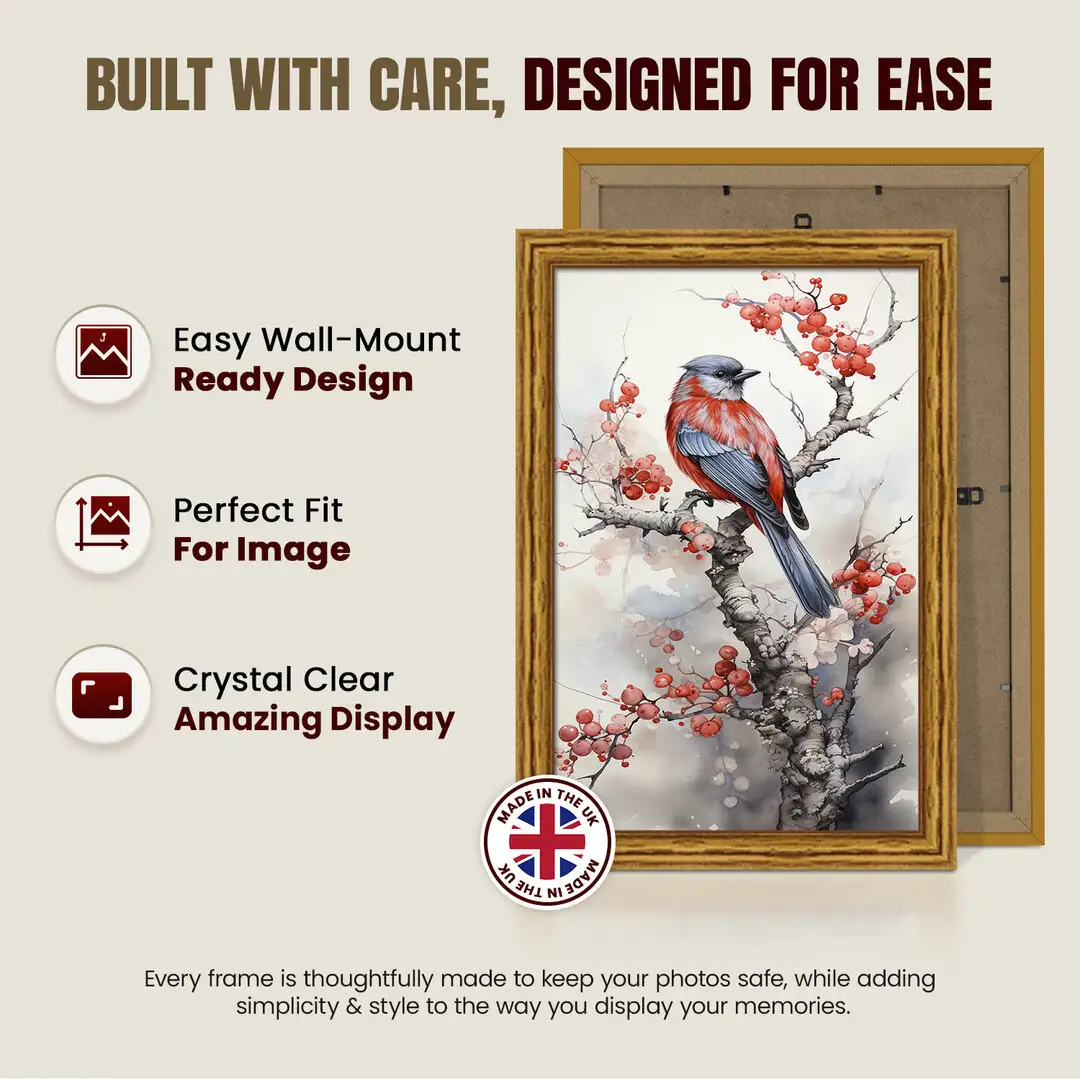 15x9" Classic Oak Picture Frame - Elegant Wall Display For Photos & Artwork thumbnail 7