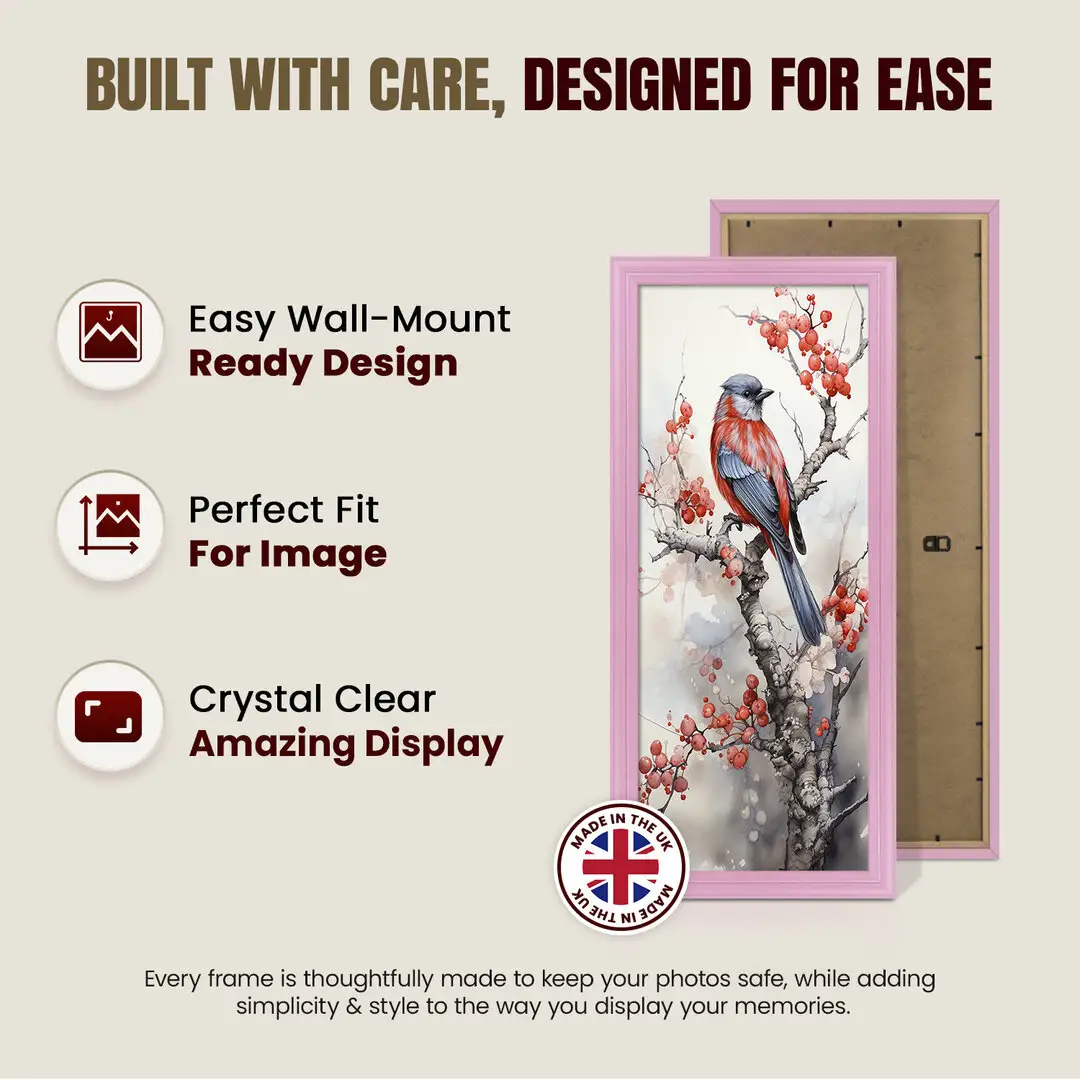 16x5" Classic Pastel Pink Picture Frame - Elegant Wall Display For Photos & Artwork thumbnail 7