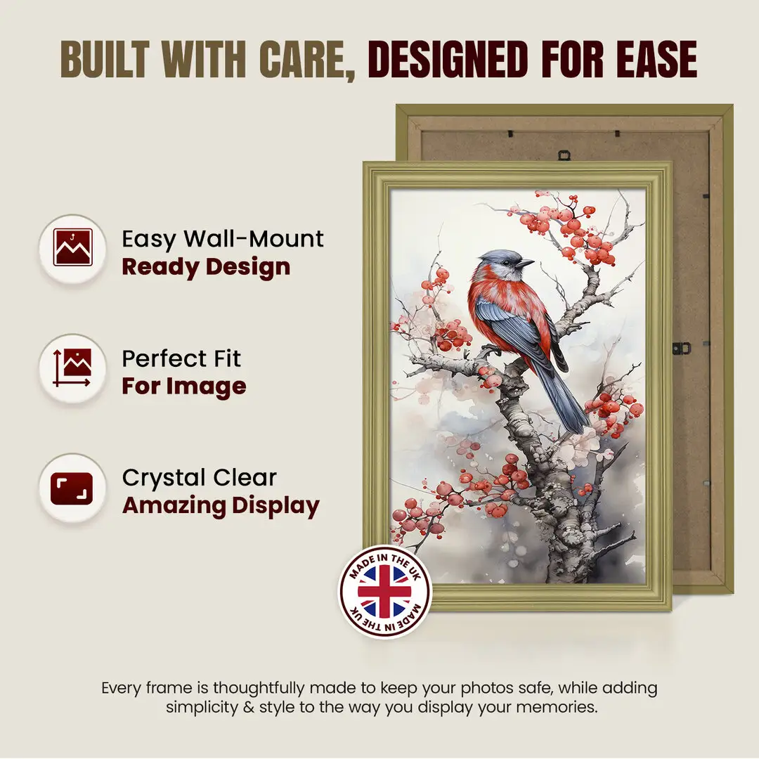 17x10" Classic Gold Picture Frame - Elegant Wall Display For Photos & Artwork thumbnail 7