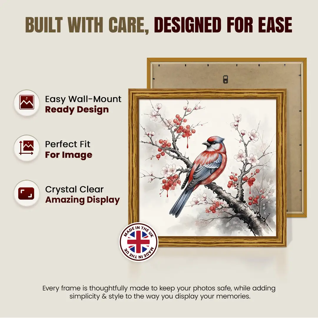 17x17" Classic Oak Picture Frame - Elegant Wall Display For Photos & Artwork thumbnail 7