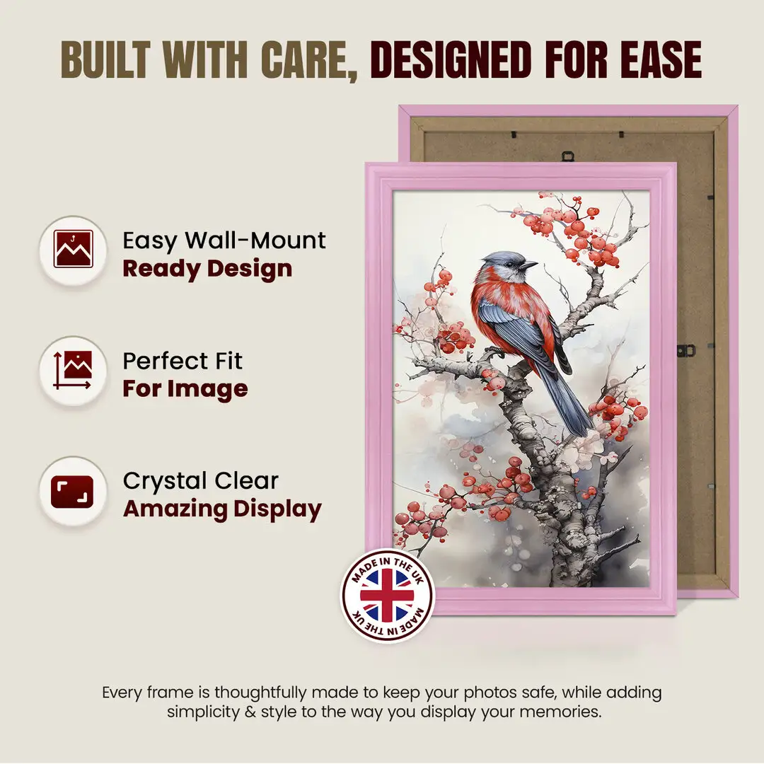 17x9" Classic Pastel Pink Picture Frame - Elegant Wall Display For Photos & Artwork thumbnail 7
