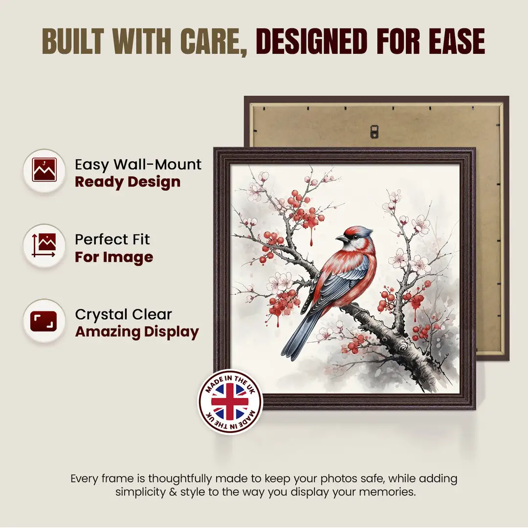 18x18" Classic Rose Wood Picture Frame - Timeless Wall Display For Family Photos & Artwork thumbnail 7