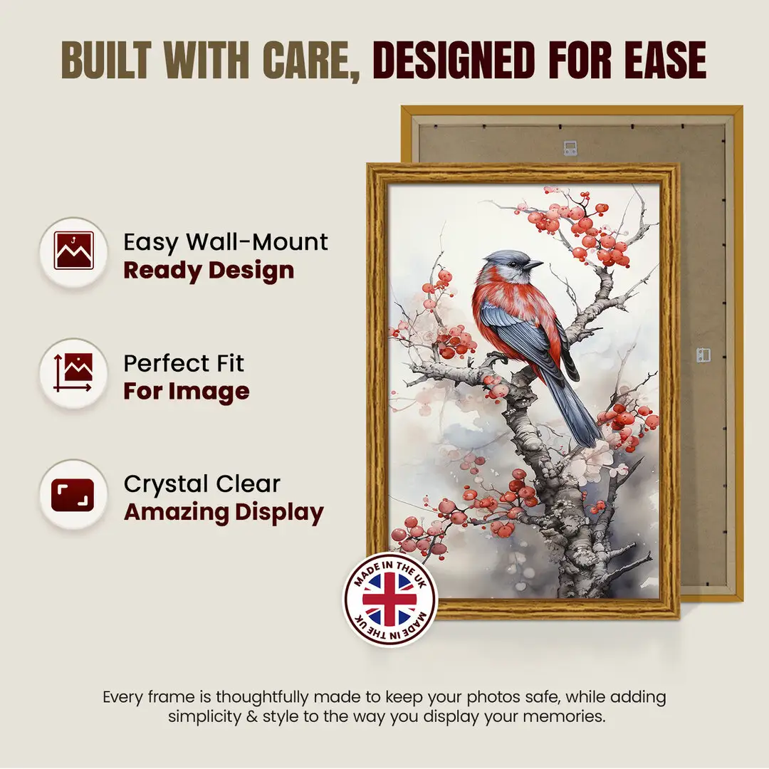 20x15" Classic Oak Picture Frame - Timeless Wall Display For Family Photos & Artwork thumbnail 7