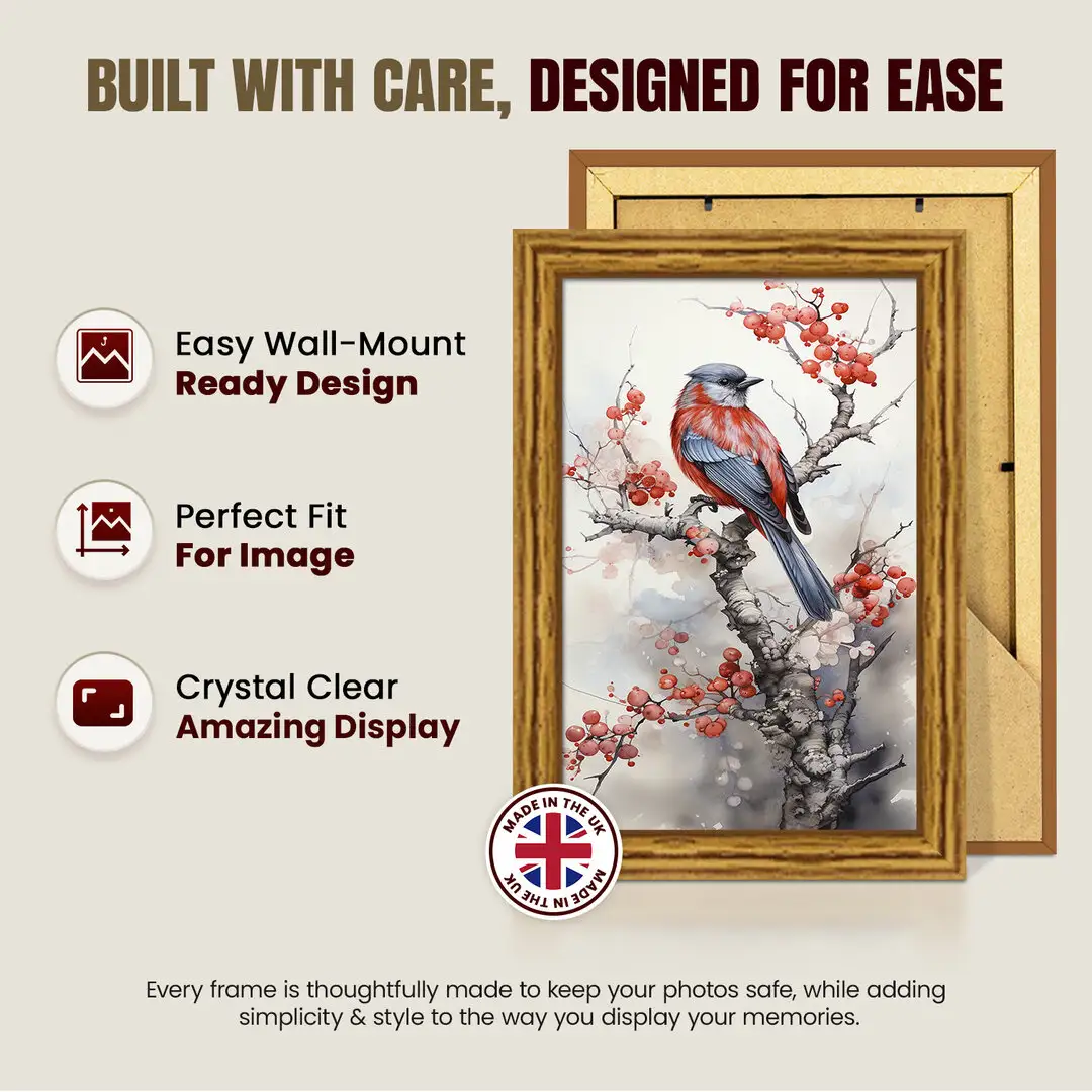 20x15cm Classic Oak Picture Frame - Timeless Wall Display For Family Photos & Artwork thumbnail 7