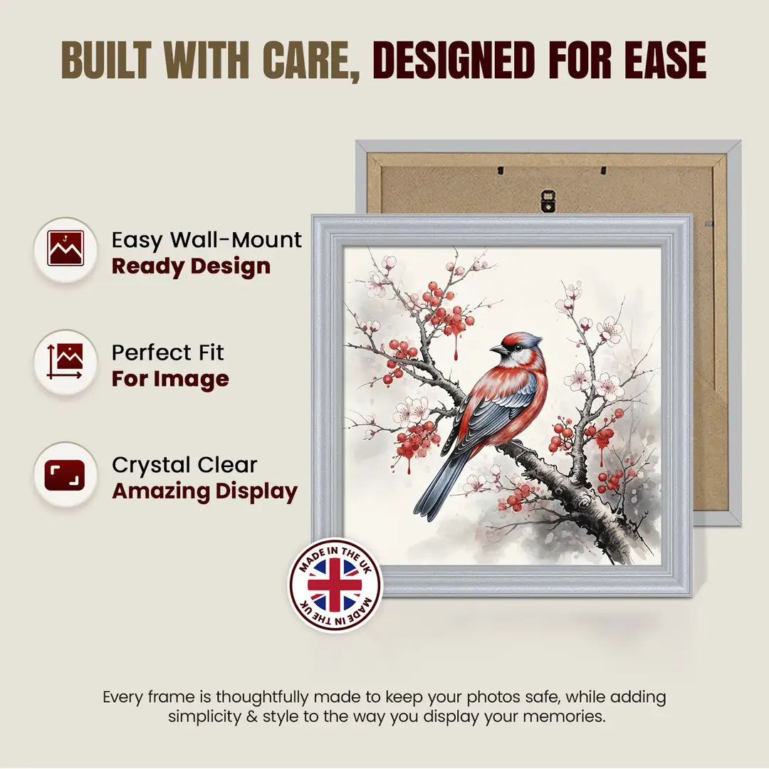 20x20cm Classic Silver Picture Frame - Timeless Wall Display For Family Photos & Artwork thumbnail 7