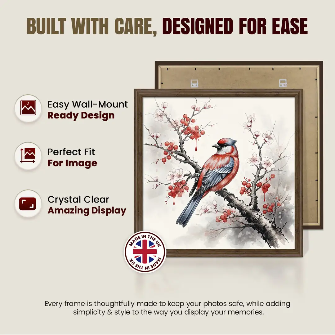 21x21" Classic Walnut Picture Frame - Timeless Wall Display For Family Photos & Artwork thumbnail 7