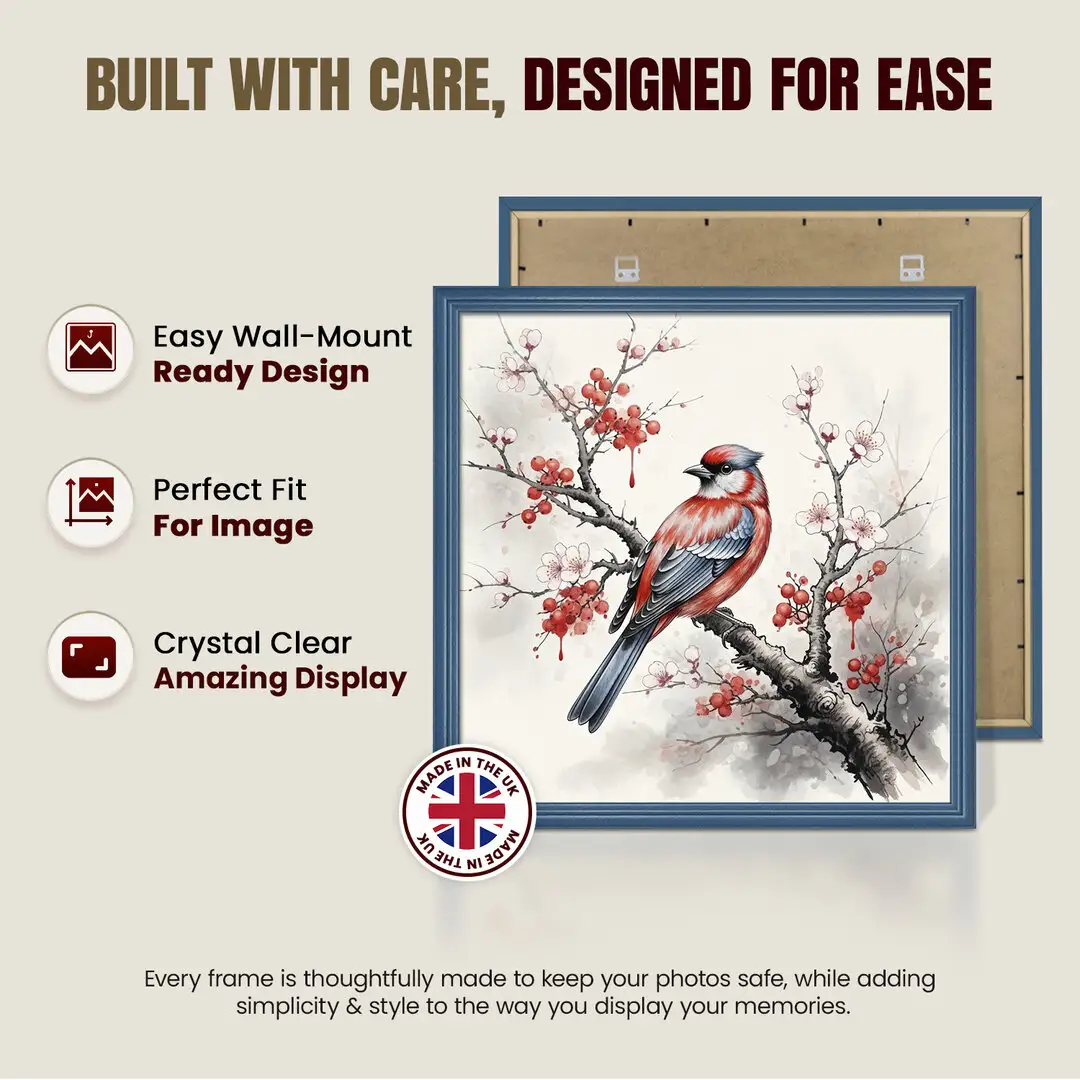 22x22" Classic Navy Blue Picture Frame - Elegant Wall Display For Photos & Artwork thumbnail 7