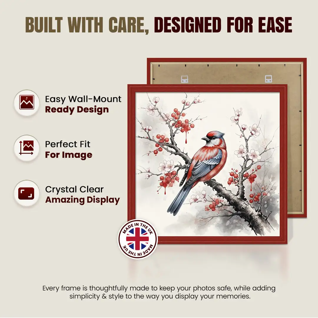22x22" Classic Red Picture Frame - Elegant Wall Display For Photos & Artwork thumbnail 7