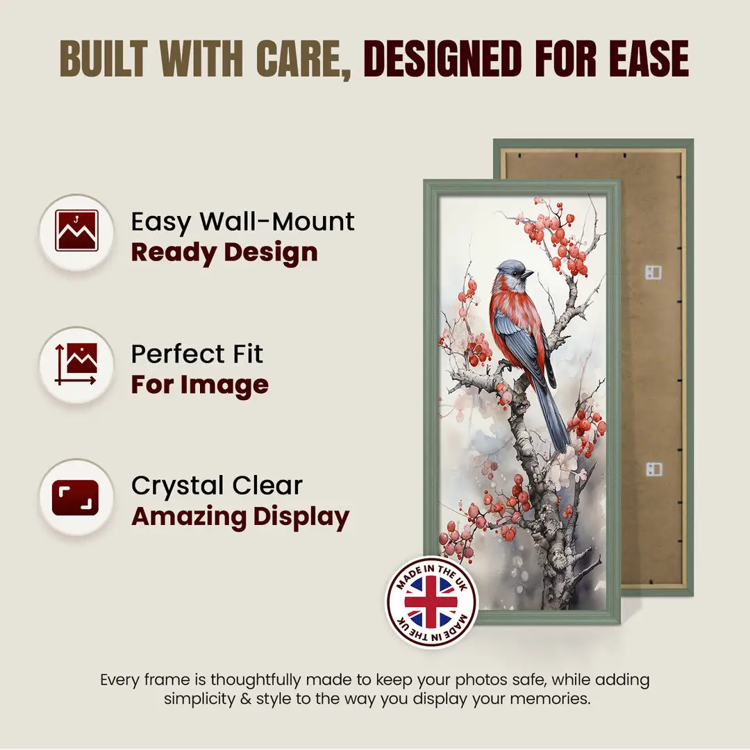 22x8" Classic Green Picture Frame - Elegant Wall Display For Photos & Artwork thumbnail 7