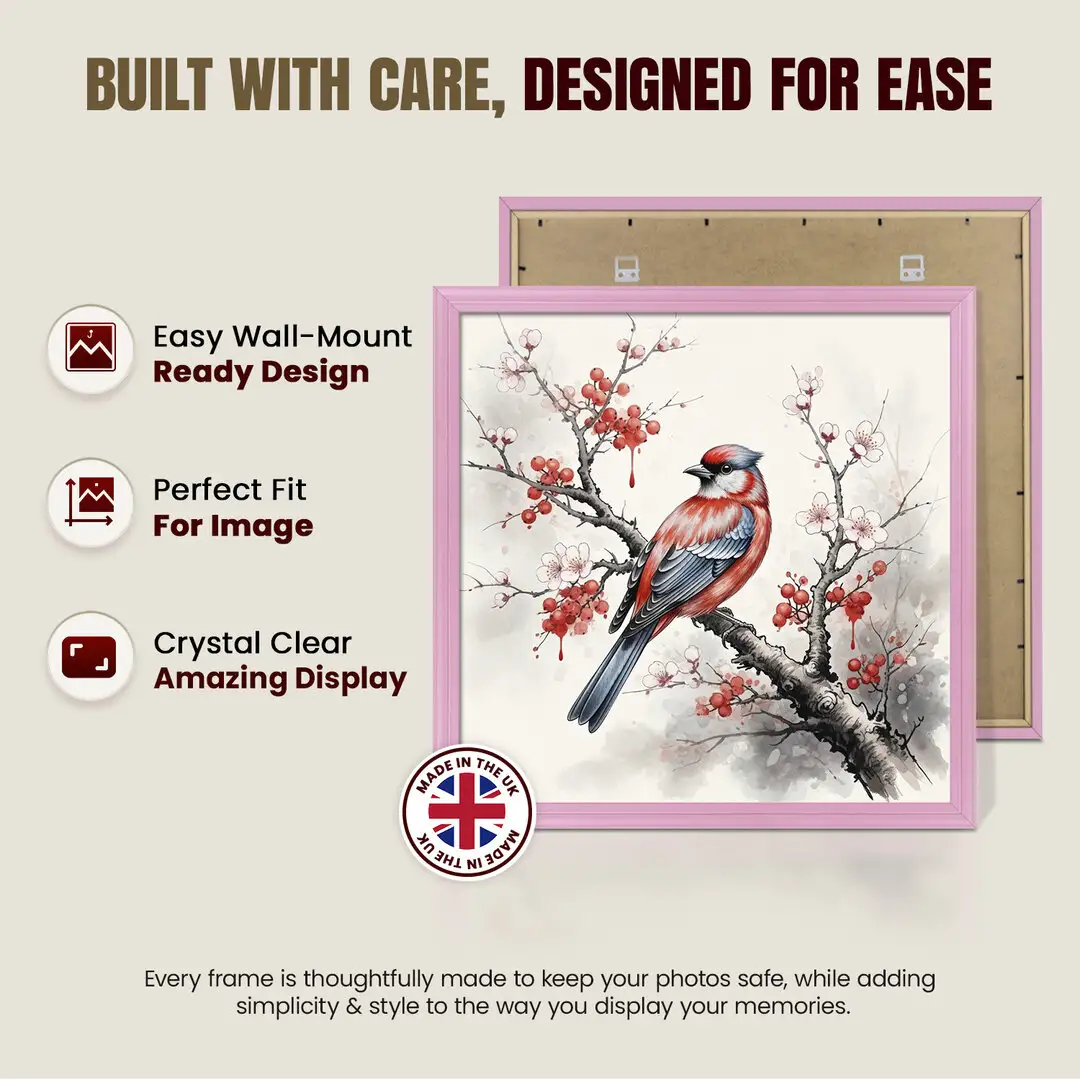 23x23" Classic Pastel Pink Picture Frame - Elegant Wall Display For Photos & Artwork thumbnail 7