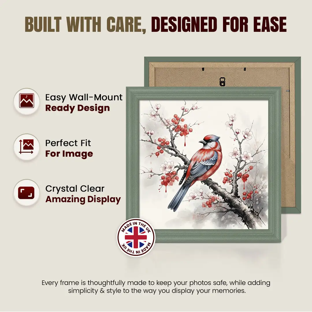 25x25cm Classic Green Picture Frame - Elegant Wall Display For Photos & Artwork thumbnail 7