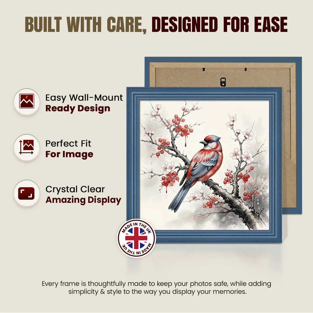 25x25cm Classic Navy Blue Picture Frame - Elegant Wall Display For Photos & Artwork thumbnail 7