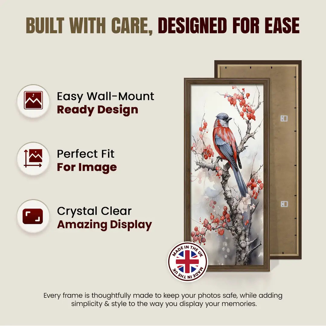 26x12" Classic Walnut Picture Frame - Elegant Wall Display For Photos & Artwork thumbnail 7