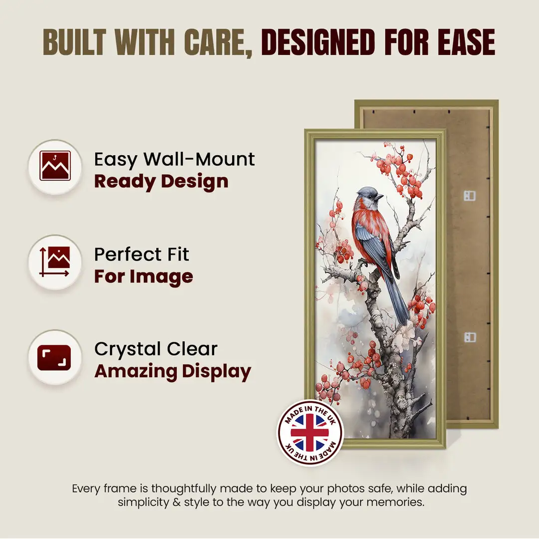 26x8" Classic Gold Picture Frame - Timeless Wall Display For Family Photos & Artwork thumbnail 7