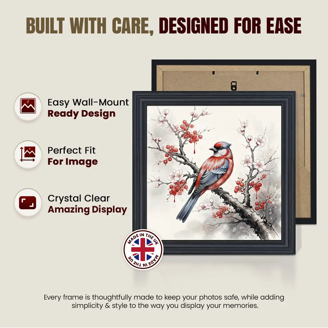 30x30cm Classic Black Picture Frame - Elegant Wall Display For Photos & Artwork thumbnail 7