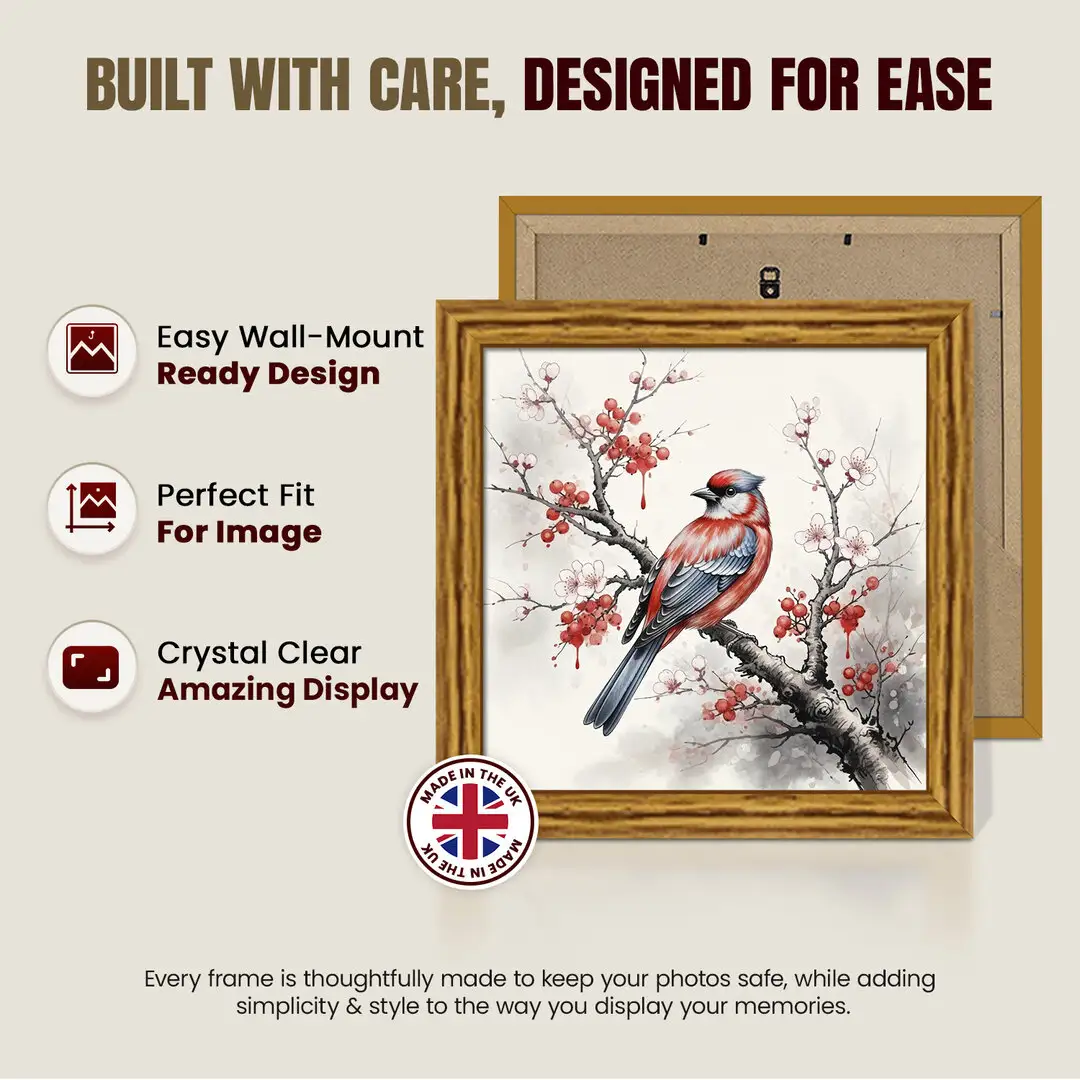 30x30cm Classic Oak Picture Frame - Elegant Wall Display For Photos & Artwork thumbnail 7