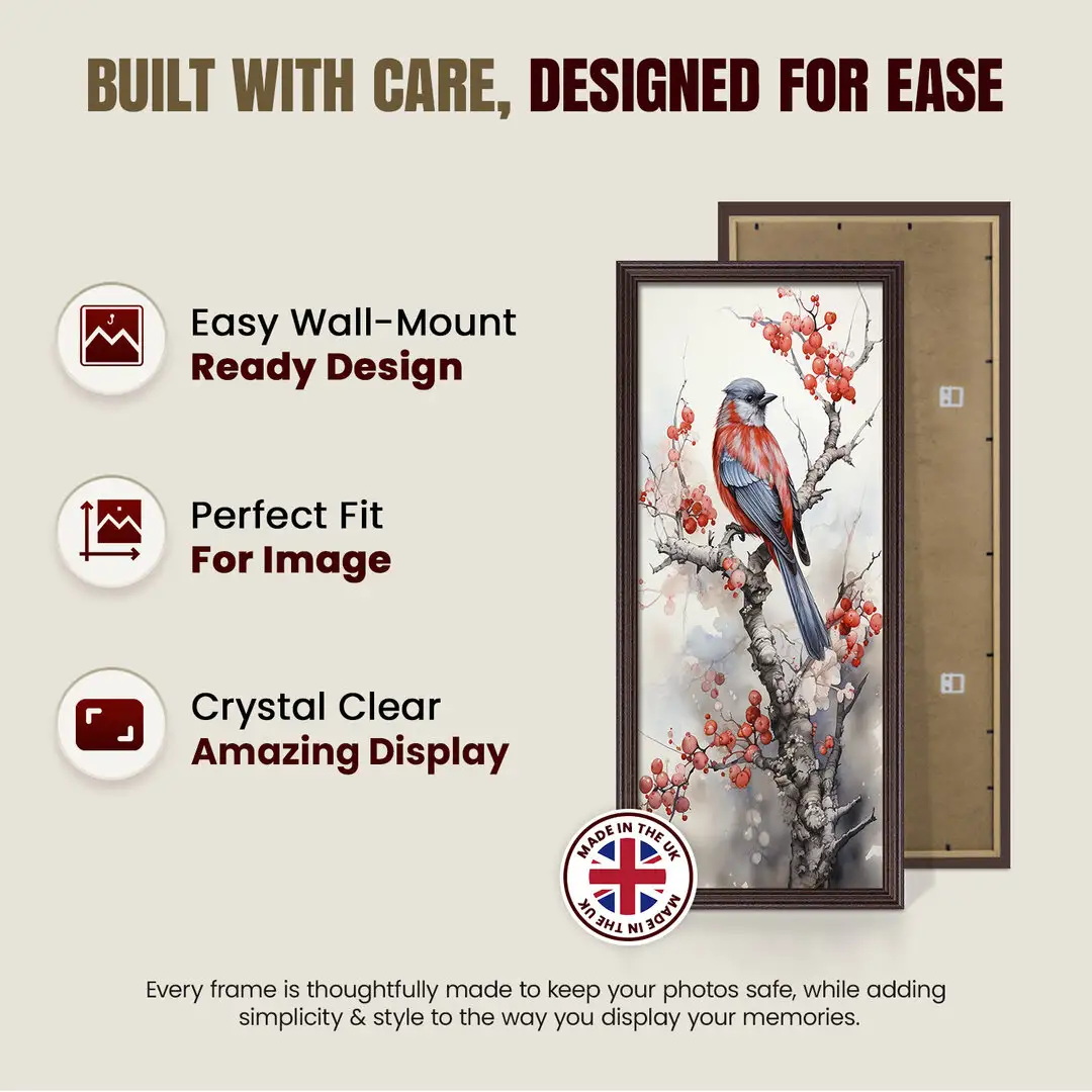 30x8" Classic Rose Wood Picture Frame - Elegant Wall Display For Photos & Artwork thumbnail 7