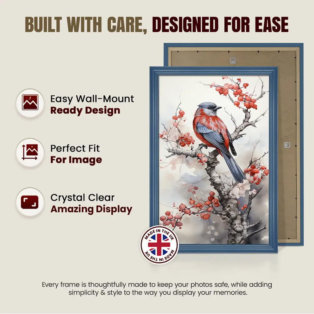 34x24" Classic Navy Blue Picture Frame - Timeless Wall Display For Family Photos & Artwork thumbnail 7