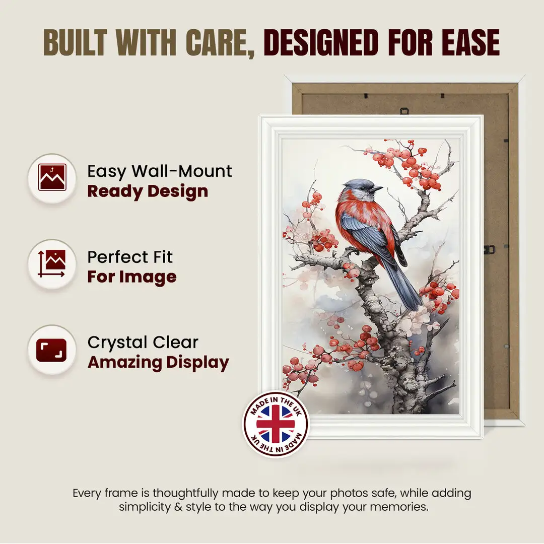 35x25cm Classic White Picture Frame - Timeless Wall Display For Family Photos & Artwork thumbnail 7