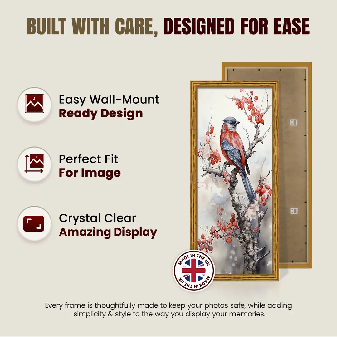 36x10" Classic Oak Picture Frame - Elegant Wall Display For Photos & Artwork thumbnail 7