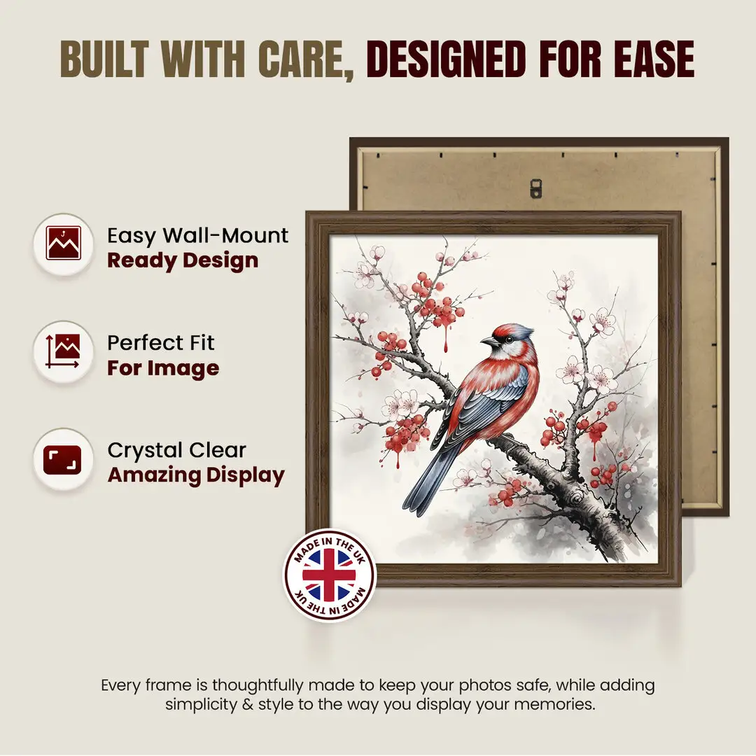 45x45cm Classic Walnut Picture Frame - Elegant Wall Display For Photos & Artwork thumbnail 7