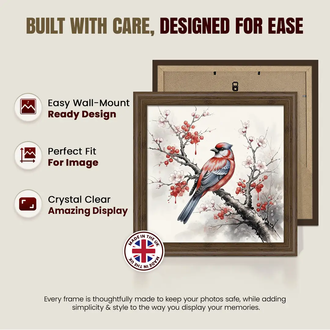 4x4" Classic Walnut Picture Frame - Timeless Wall Display For Family Photos & Artwork thumbnail 7