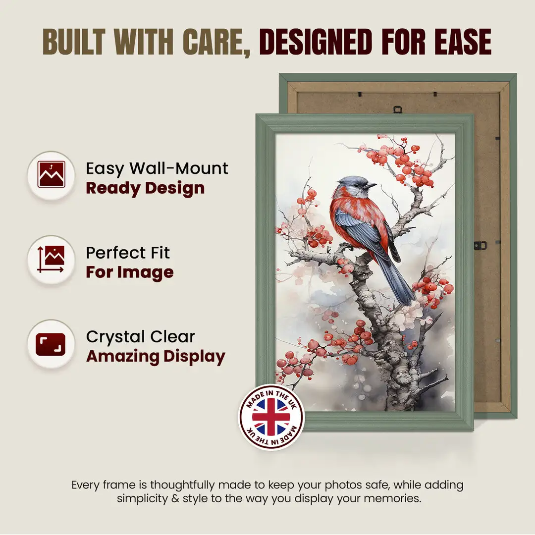 50x35cm Classic Green Picture Frame - Timeless Wall Display For Family Photos & Artwork thumbnail 7