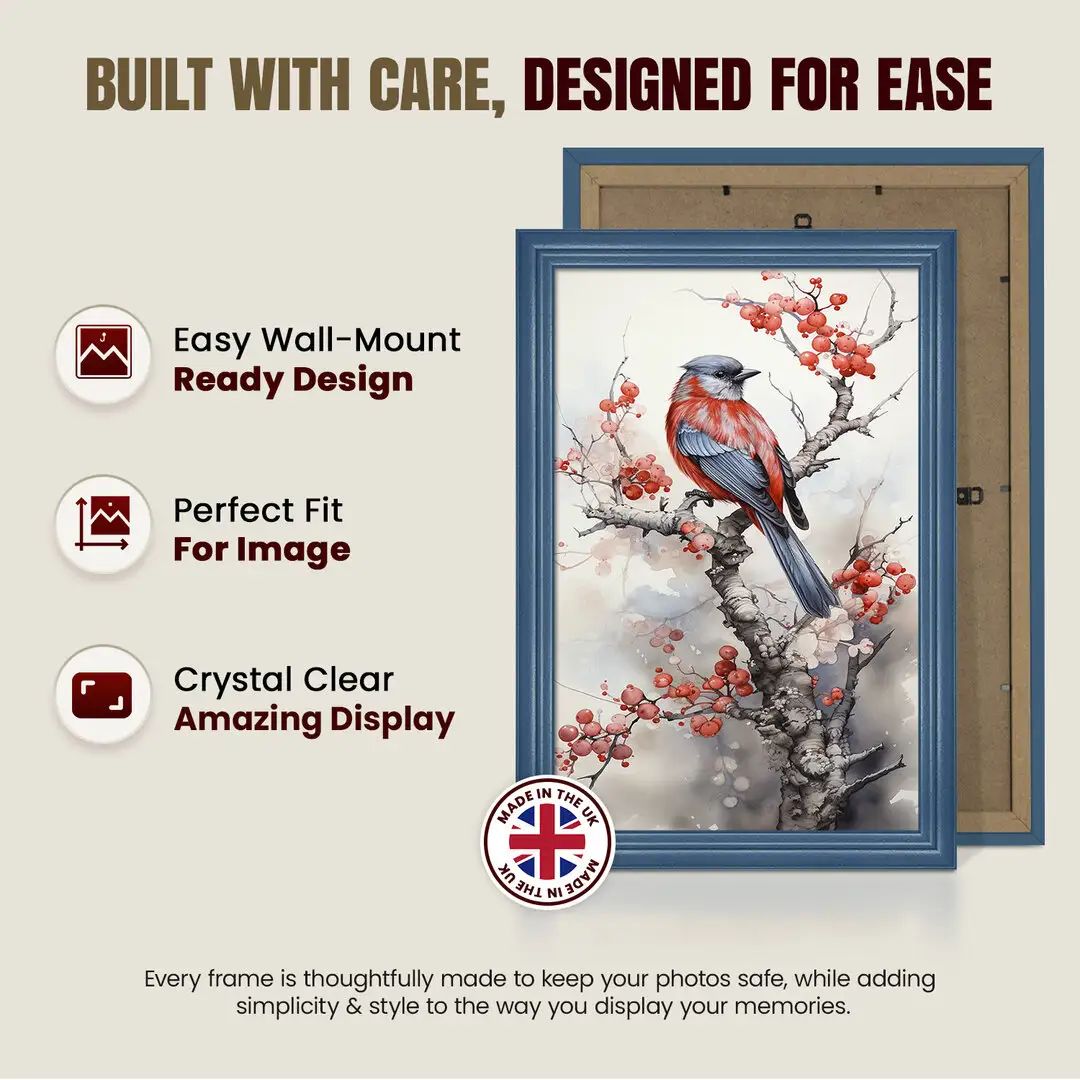 50x40cm Classic Navy Blue Picture Frame - Elegant Wall Display For Photos & Artwork thumbnail 7