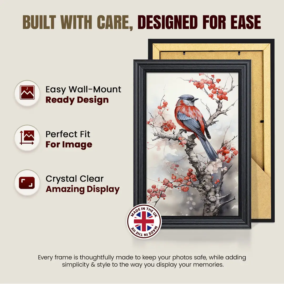 8x6" Classic Black Picture Frame - Timeless Wall Display For Family Photos & Artwork thumbnail 7
