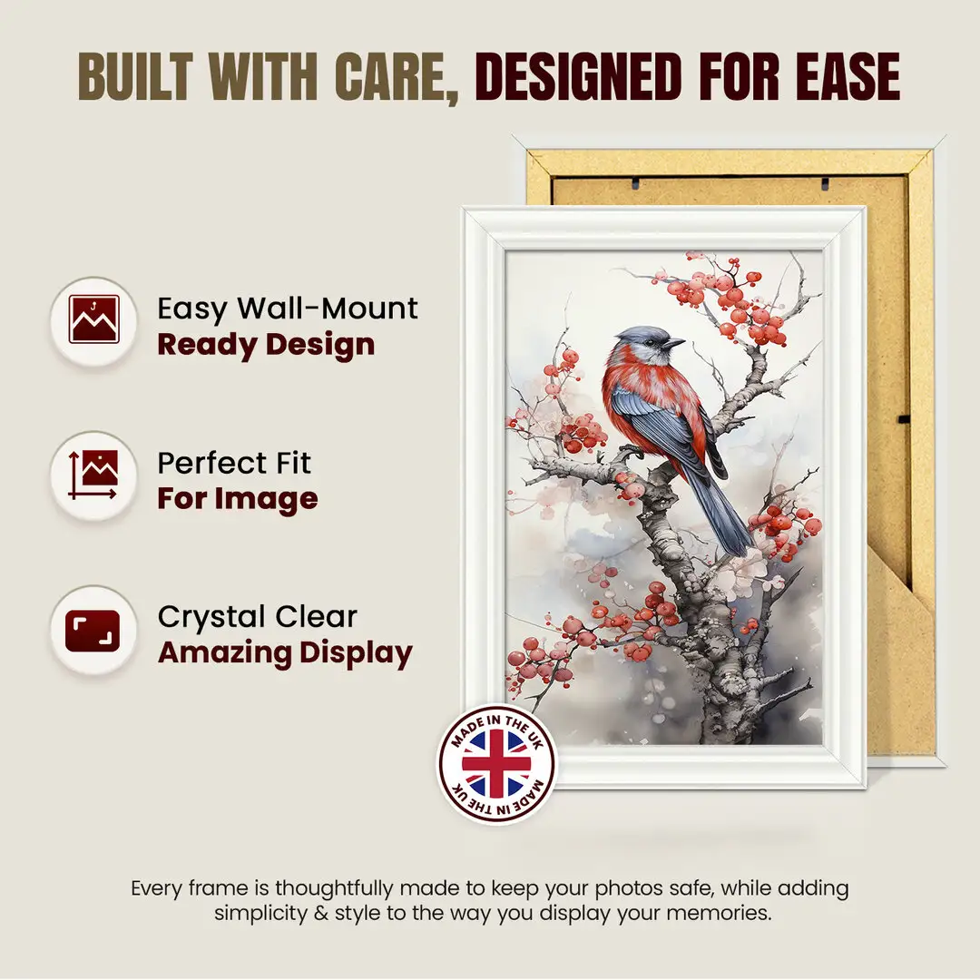 A6 Classic White Picture Frame - Elegant Wall Display For Photos & Artwork thumbnail 7