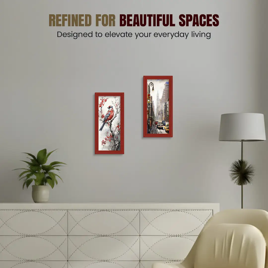 10x5" Classic Red Picture Frame - Elegant Wall Display For Photos & Artwork thumbnail 2