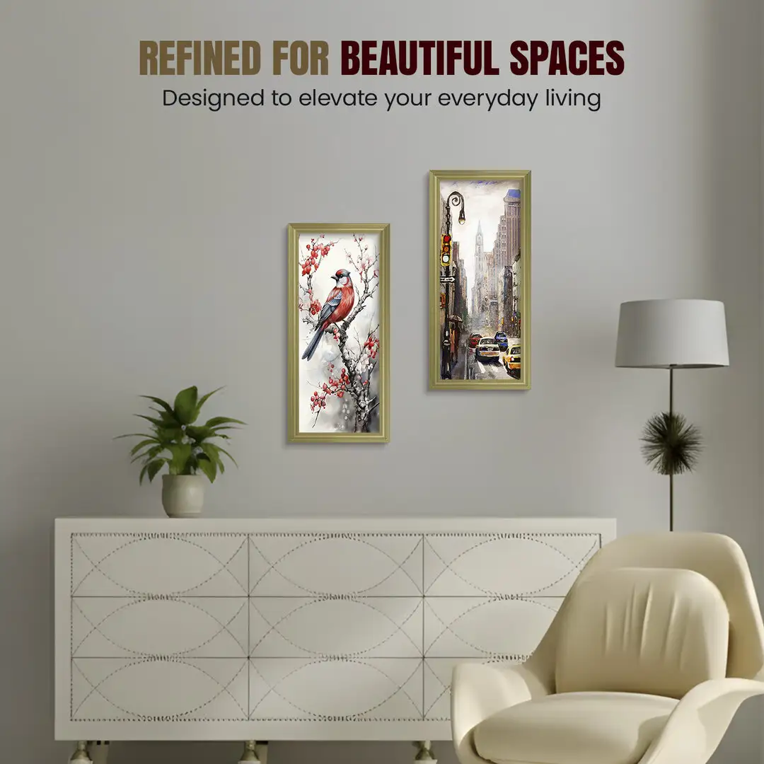 15x5" Classic Gold Picture Frame - Elegant Wall Display For Photos & Artwork thumbnail 2