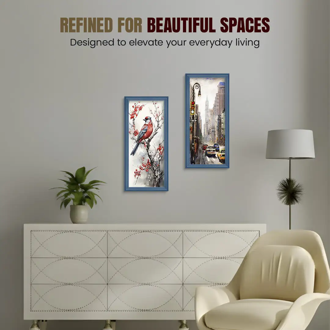 15x5" Classic Navy Blue Picture Frame - Elegant Wall Display For Photos & Artwork thumbnail 2