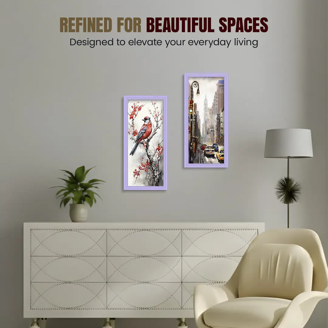 15x5" Classic Purple Picture Frame - Elegant Wall Display For Photos & Artwork thumbnail 2