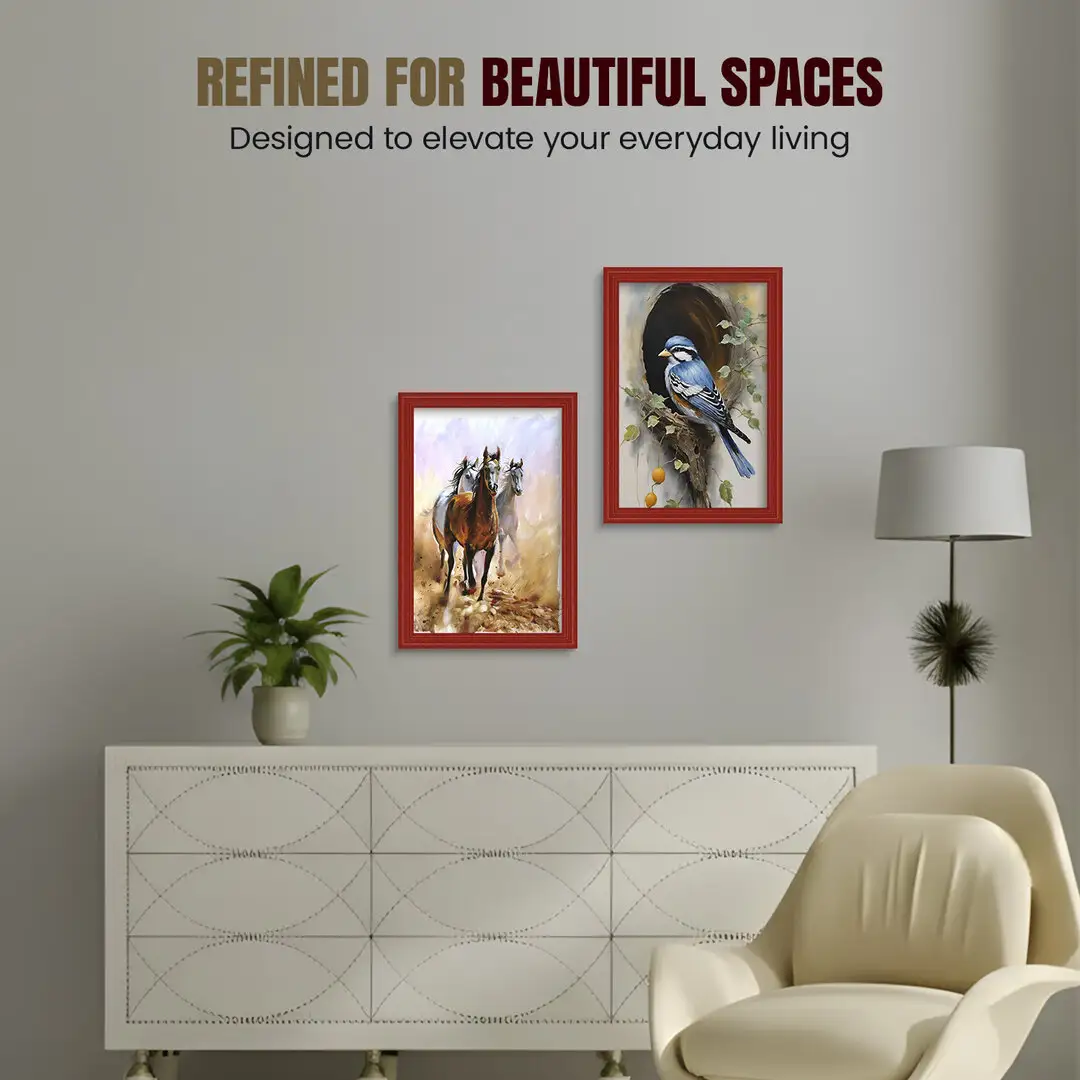 17x10" Classic Red Picture Frame - Timeless Wall Display For Family Photos & Artwork thumbnail 2