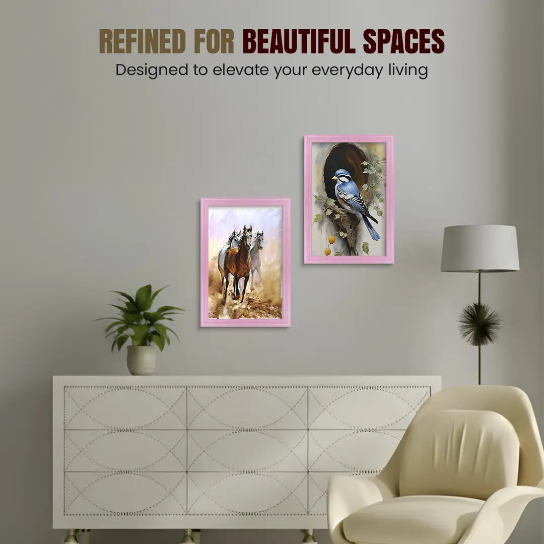 17x9" Classic Pastel Pink Picture Frame - Elegant Wall Display For Photos & Artwork thumbnail 2