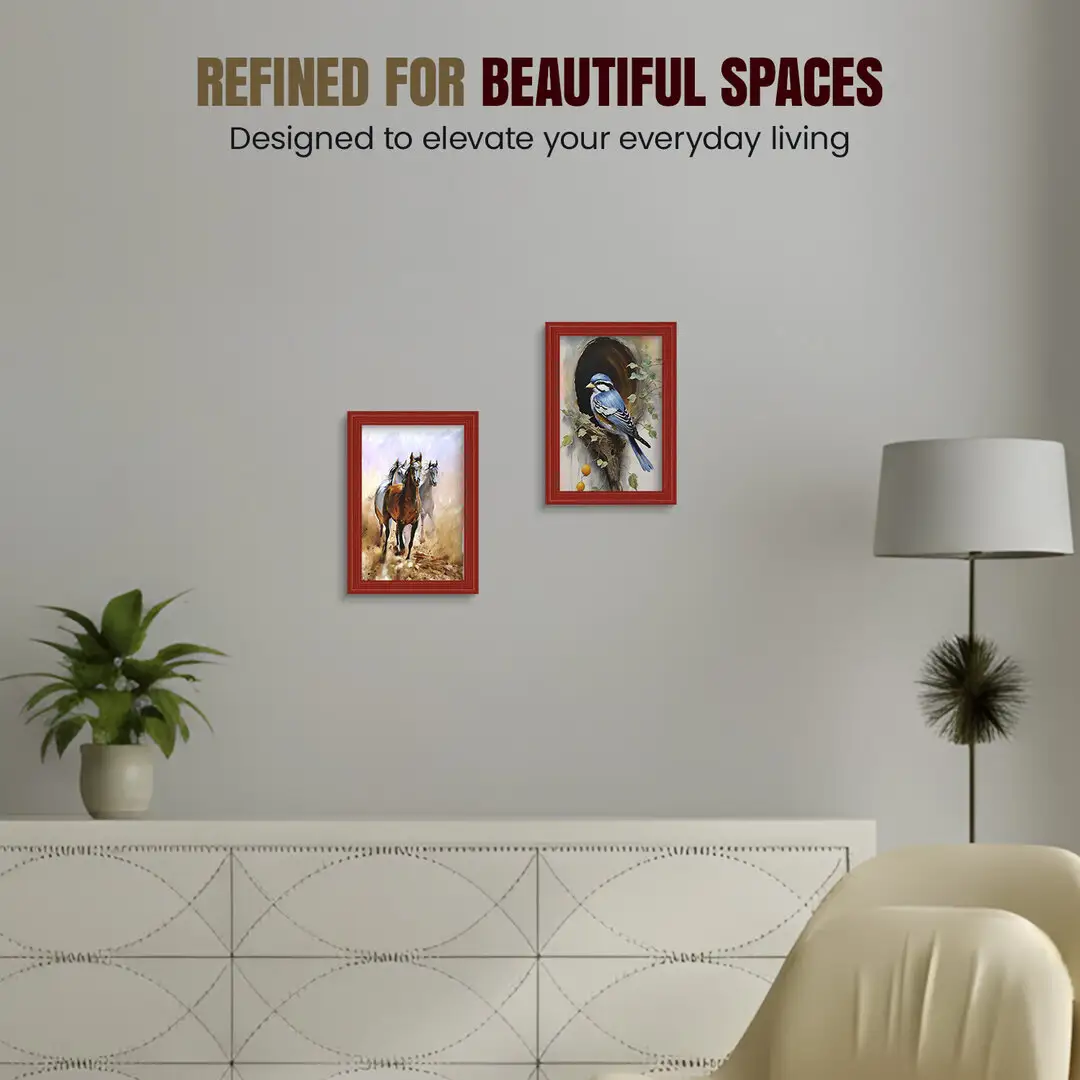 18x13cm Classic Red Picture Frame - Elegant Wall Display For Photos & Artwork thumbnail 2