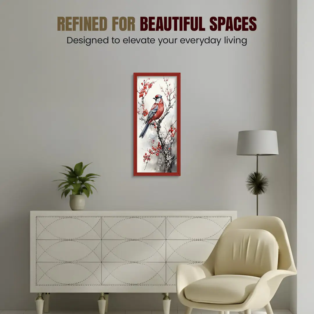 24x8" Classic Red Picture Frame - Elegant Wall Display For Photos & Artwork thumbnail 2